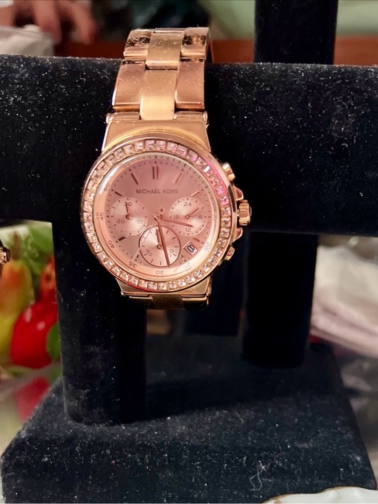 Michael Kors Accessories - Michael Kors Rose Gold Crystal-Trim Chronograph Watch